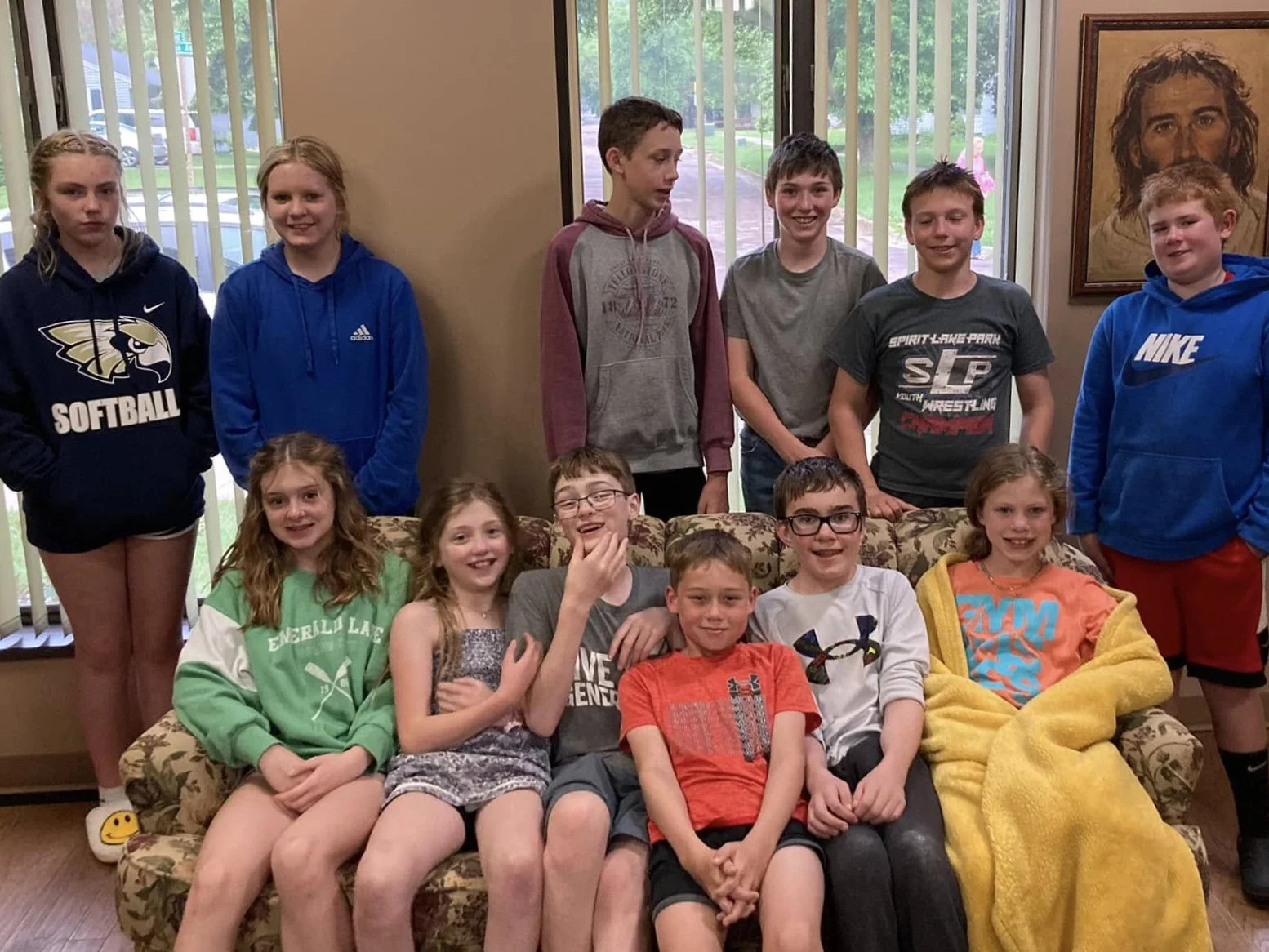 Youth gathered after the Middle School Lock-in.